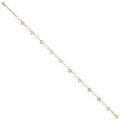 14k Two-tone Adjustable Heart 9in Plus 1in extension Anklet