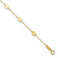14K Polished Disc 9in Plus 1in ext. Anklet