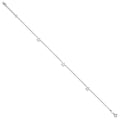 14K White Gold Adjustable Star 9in Plus 1in ext. Anklet