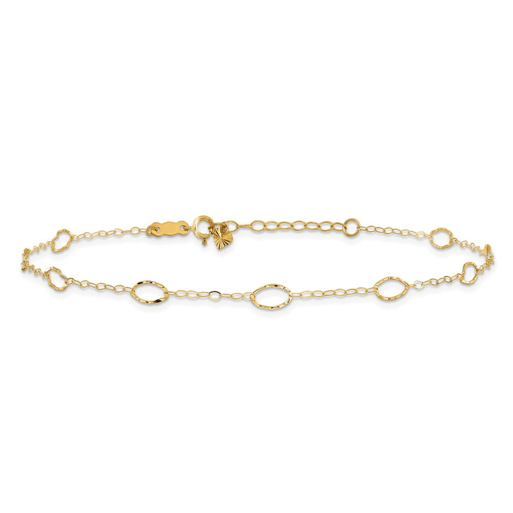 14k Oval Shapes Plus ext Anklet