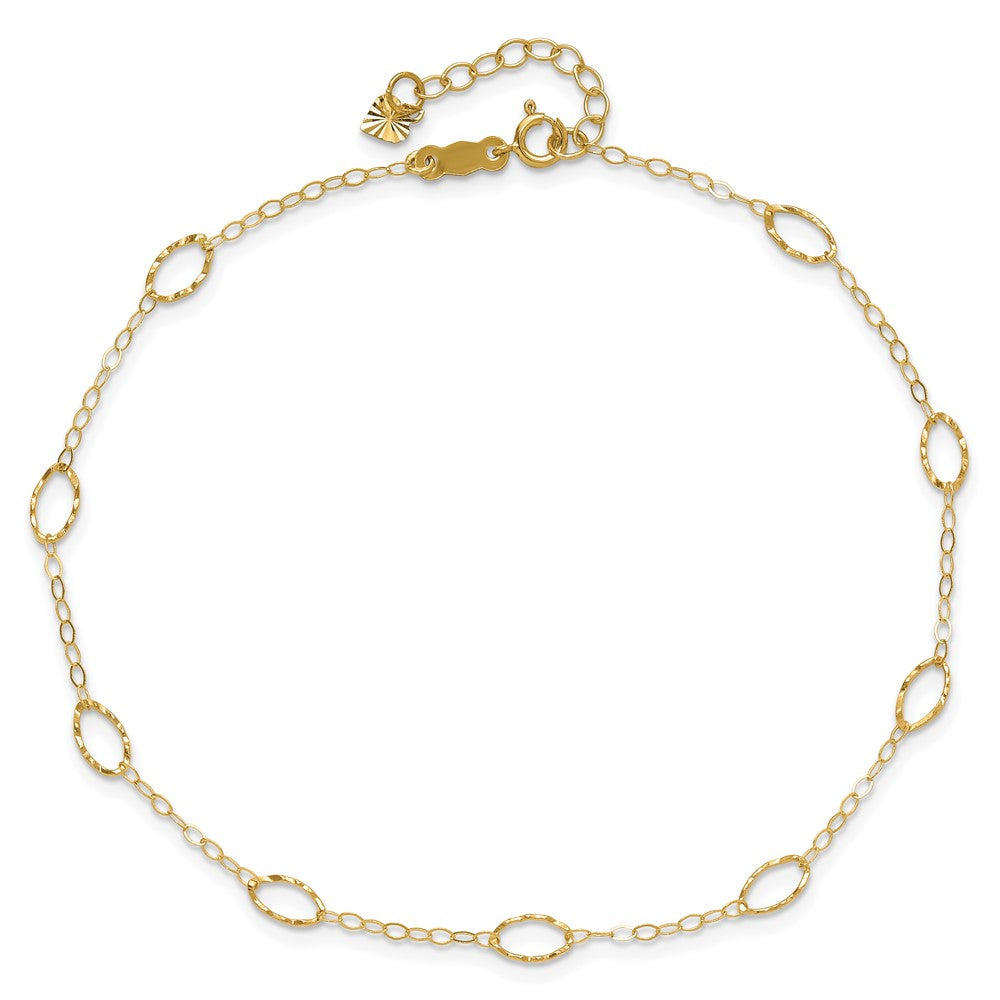 14k Oval Shapes Plus ext Anklet