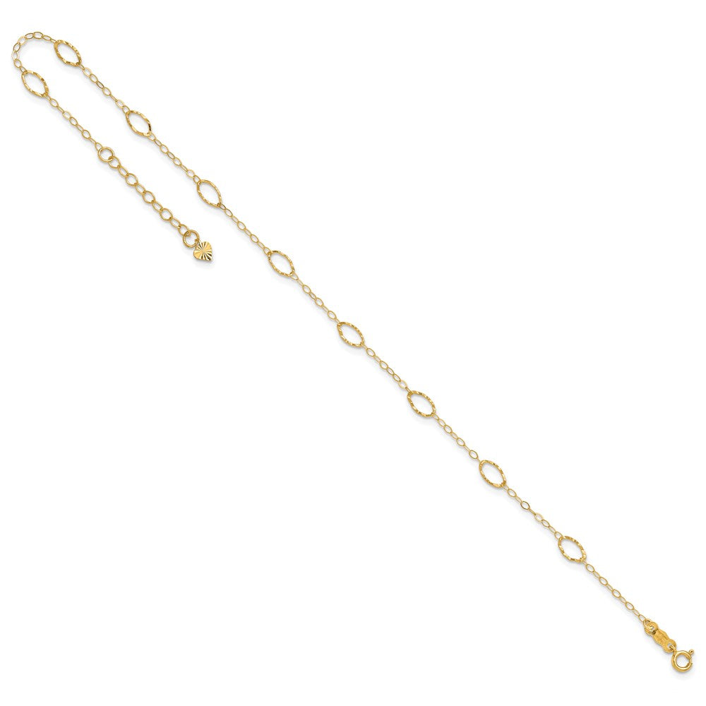 14k Oval Shapes Plus ext Anklet
