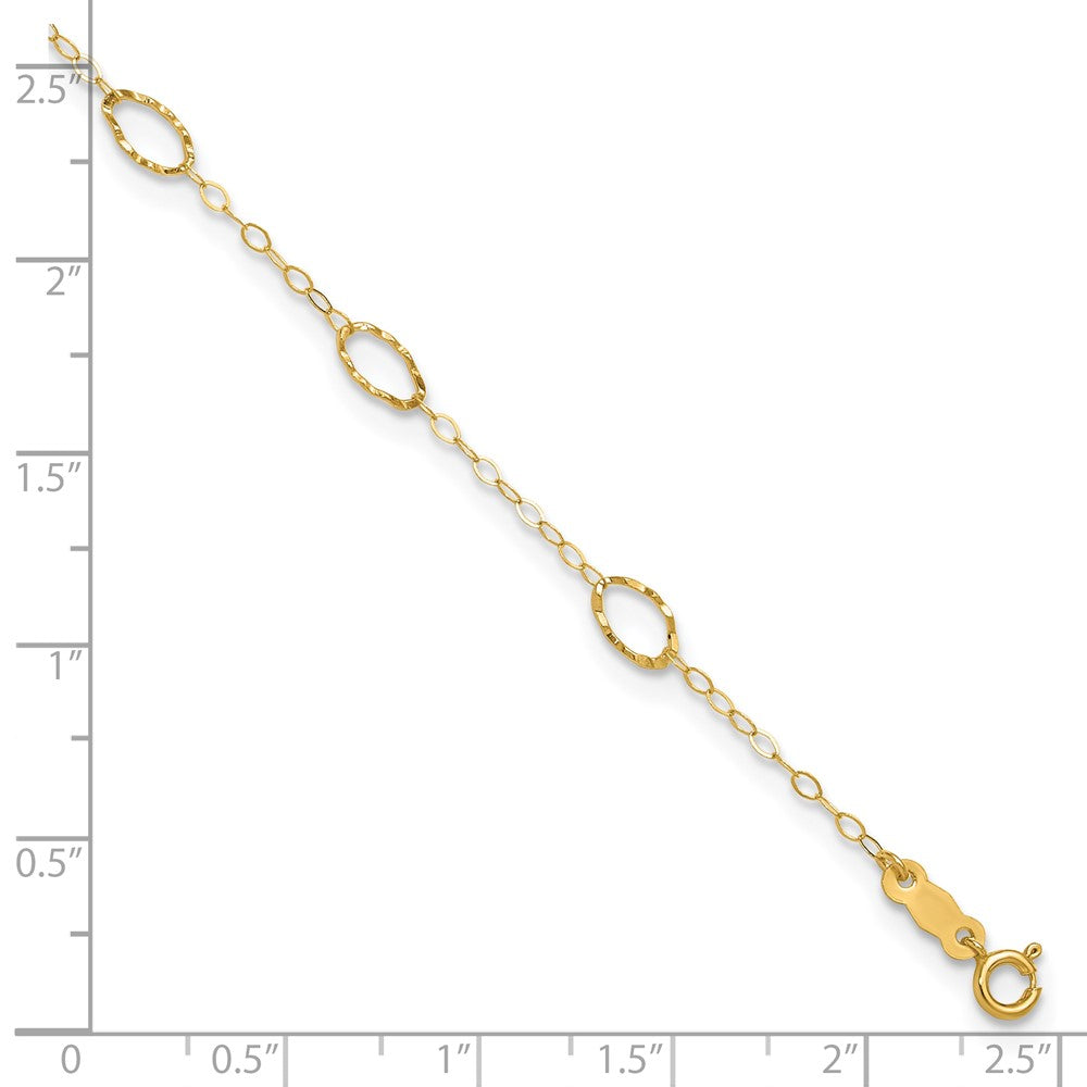 14k Oval Shapes Plus ext Anklet