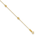 14k Diamond-cut Bead w/ 1in ext. Anklet