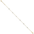 14K Two-tone Oval Chain with Wavy Circles 9in Plus 1in Ext Anklet
