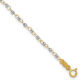 14K Two-tone Circle Chain with Mirror Beads 9in Plus 1in Ext. Anklet