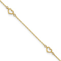 14K Heart 10in Plus 1in ext. Anklet