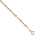14K Two-tone Polished Diamond-cut Infinity Link 9in Plus 1in ext. Anklet