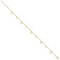 14K Polished Circles 9in Plus 1in ext. Anklet