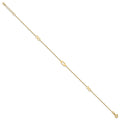 14k Polished Infinity and Heart 9in Plus 1in ext Anklet