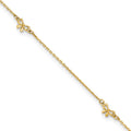 14k Polished Bows 9in Plus 1in ext. Anklet