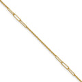 14k Polished Paper Clip Link 9in Plus 1in ext Anklet