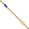 14k Polished Blue Spinel Plus ext Anklet