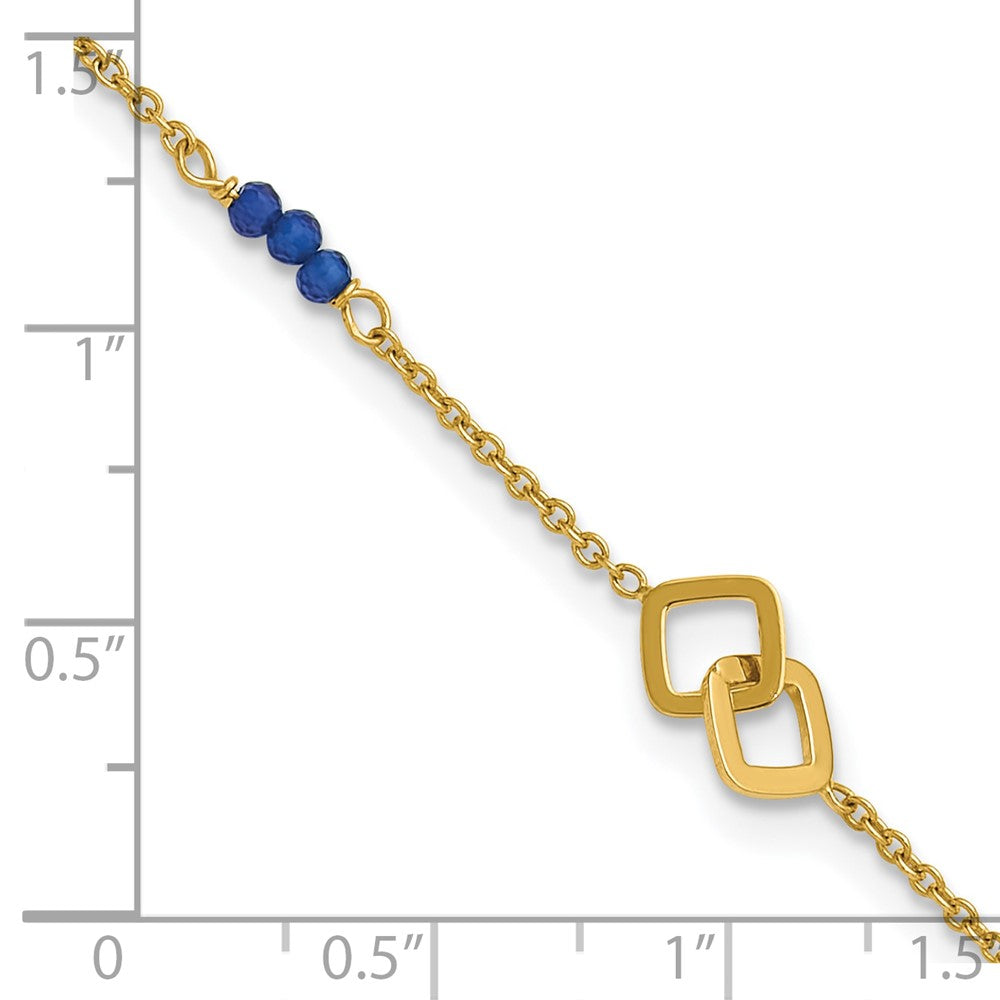 14k Polished Blue Spinel Plus ext Anklet