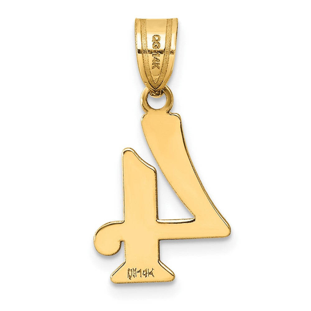 14k Polished Number 04 Pendant