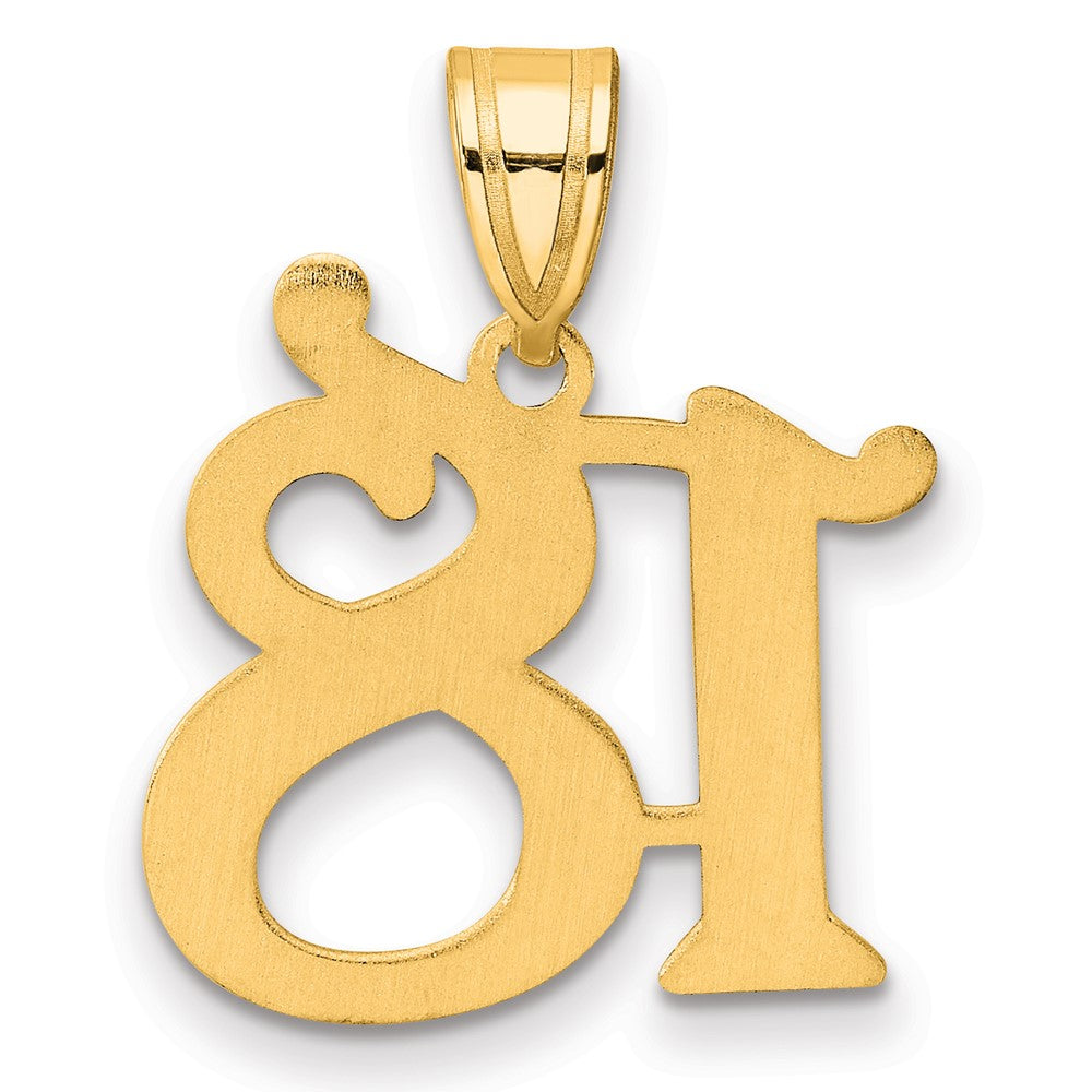 14k Polished Number 18 Pendant