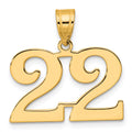 14k Polished Number 22 Pendant