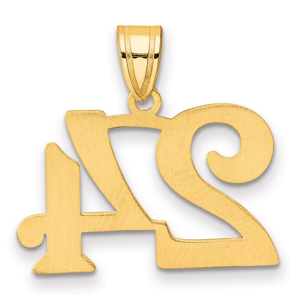 14k Polished Number 24 Pendant