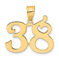 14k Polished Number 38 Pendant