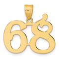 14k Polished Number 68 Pendant