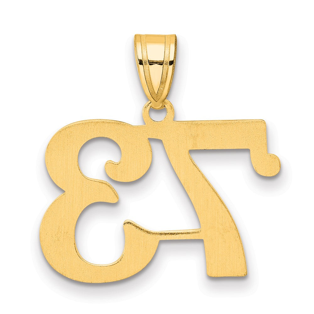 14k Polished Number 73 Pendant