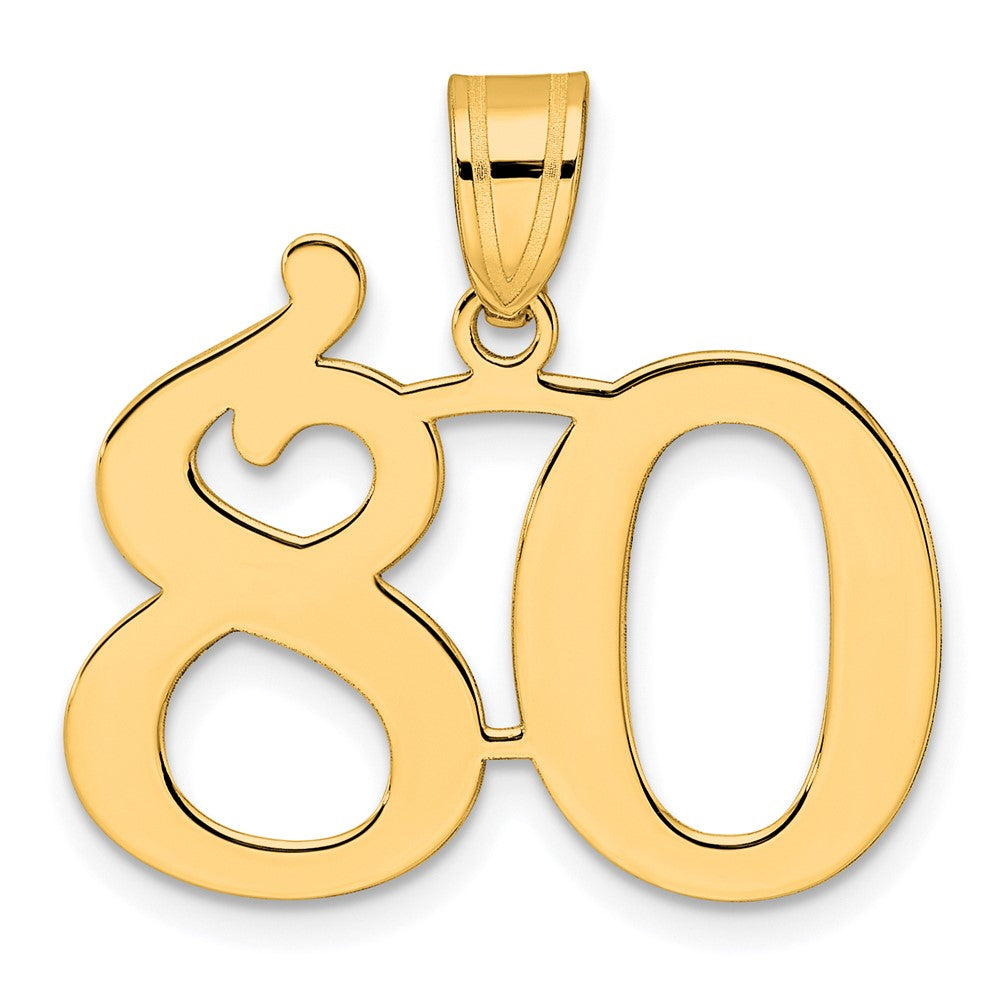 14k Polished Number 80 Pendant