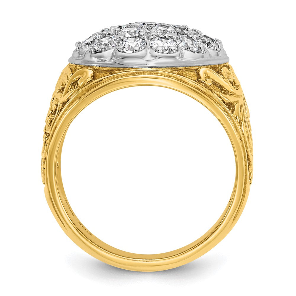 10k Two-tone IBGoodman Men's Polished Filigree Cluster Ring Mounting