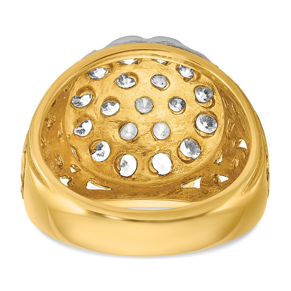 14k Two-tone IBGoodman Men's Kentucky Cluster Ring Mounting for 3ctw Dia