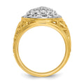 10k Two-tone IBGoodman Men's Polished 1ct Kentucky Cluster Ring Mounting