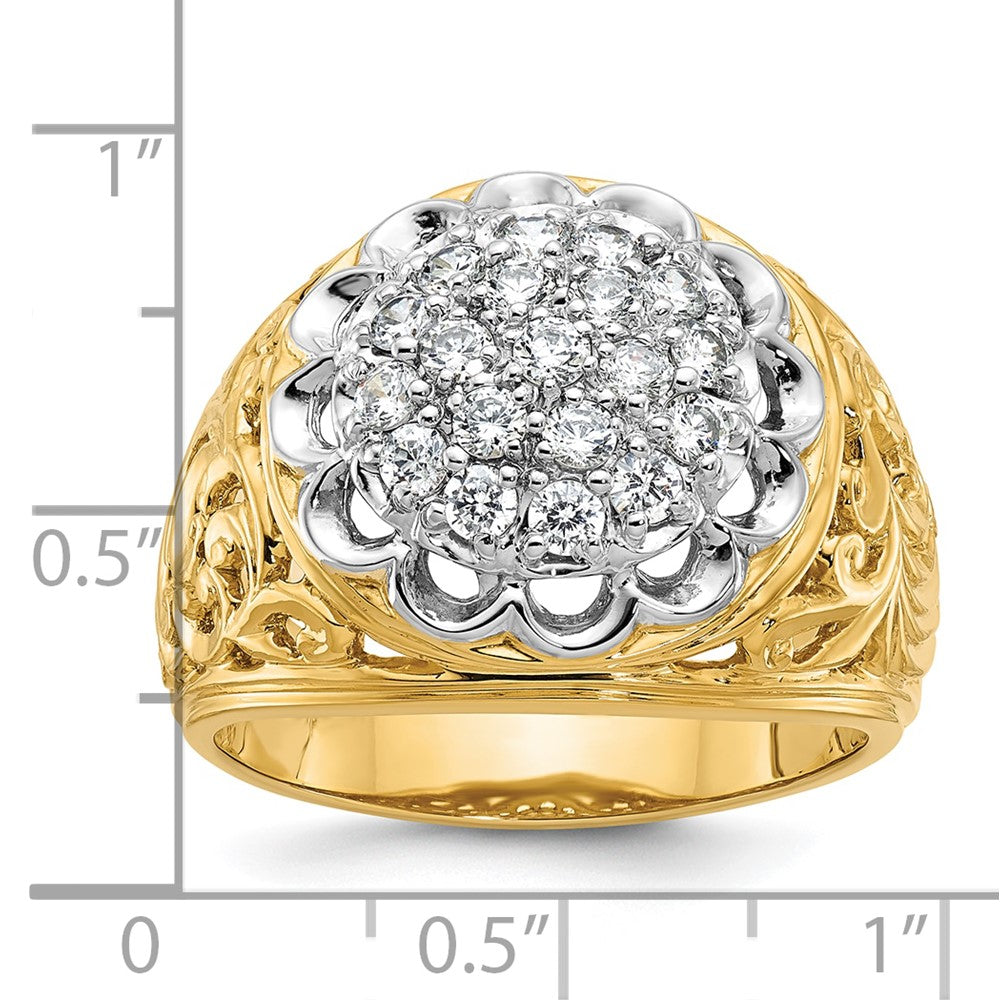 14k Two-tone IBGoodman Men's Polished Filigree Cluster Ring Mounting