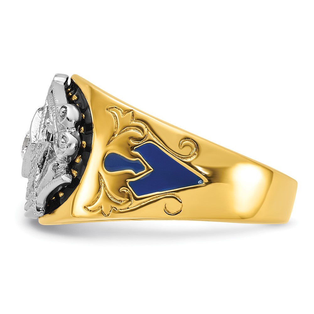 10ktt IBGoodman Men's Textured Blue Lodge Masonic Ring Mounting