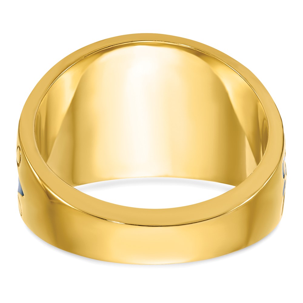 10ktt IBGoodman Men's Enameled & Diamond Blue Lodge Masonic Ring