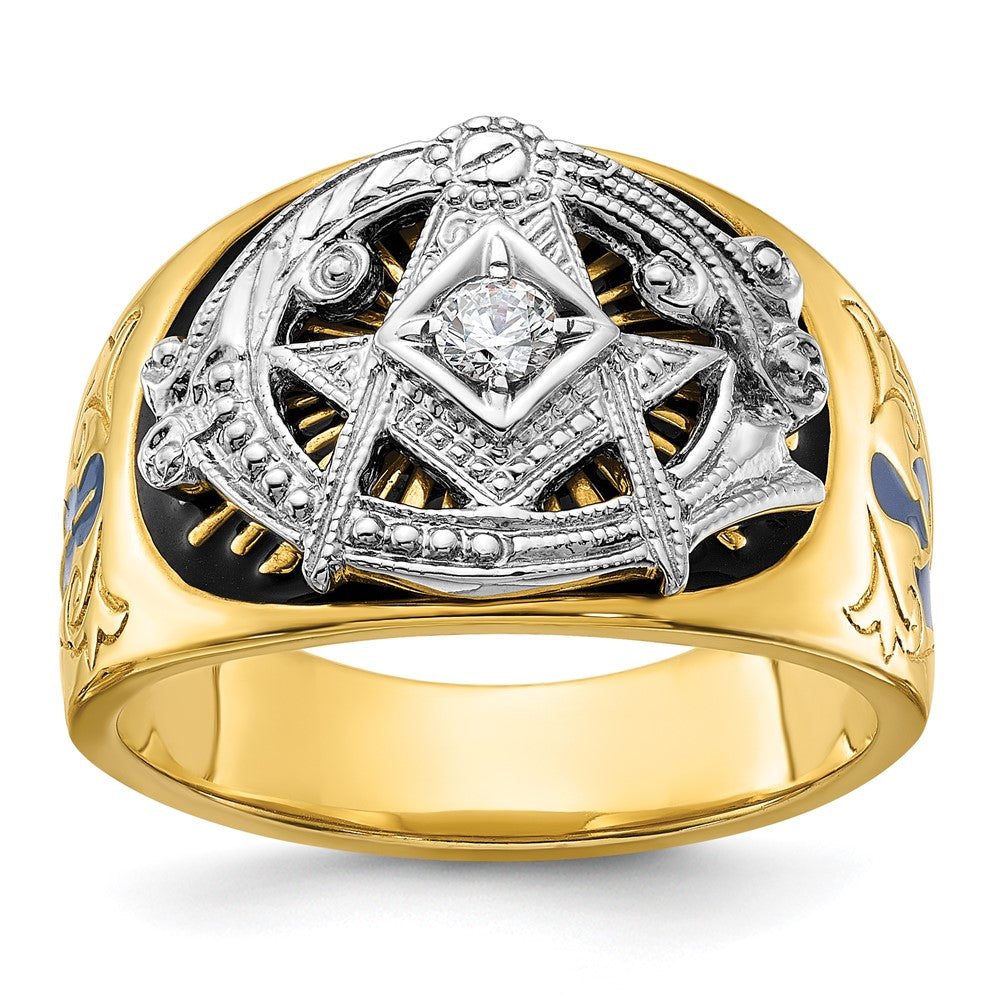 10ktt IBGoodman Men's Textured Blue Lodge Masonic Ring Mounting
