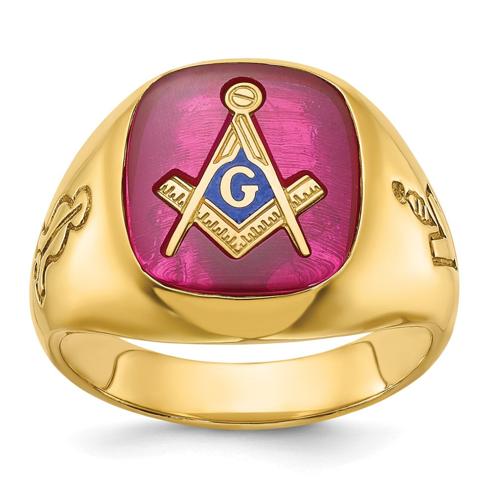 14k IBGoodman Men's Grooved Blue Lodge Master Masonic Ring Mounting