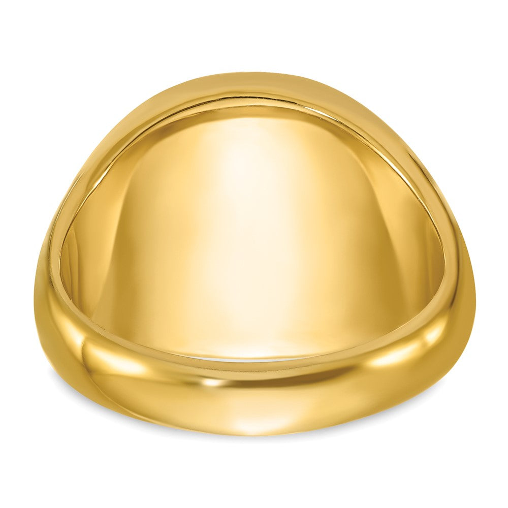 14k IBGoodman Men's Grooved w/ Cr. Sapphire Blue Lodge Masonic Ring