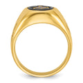 10k IBGoodman Men's Grooved Onyx Blue Lodge Master Masonic Ring
