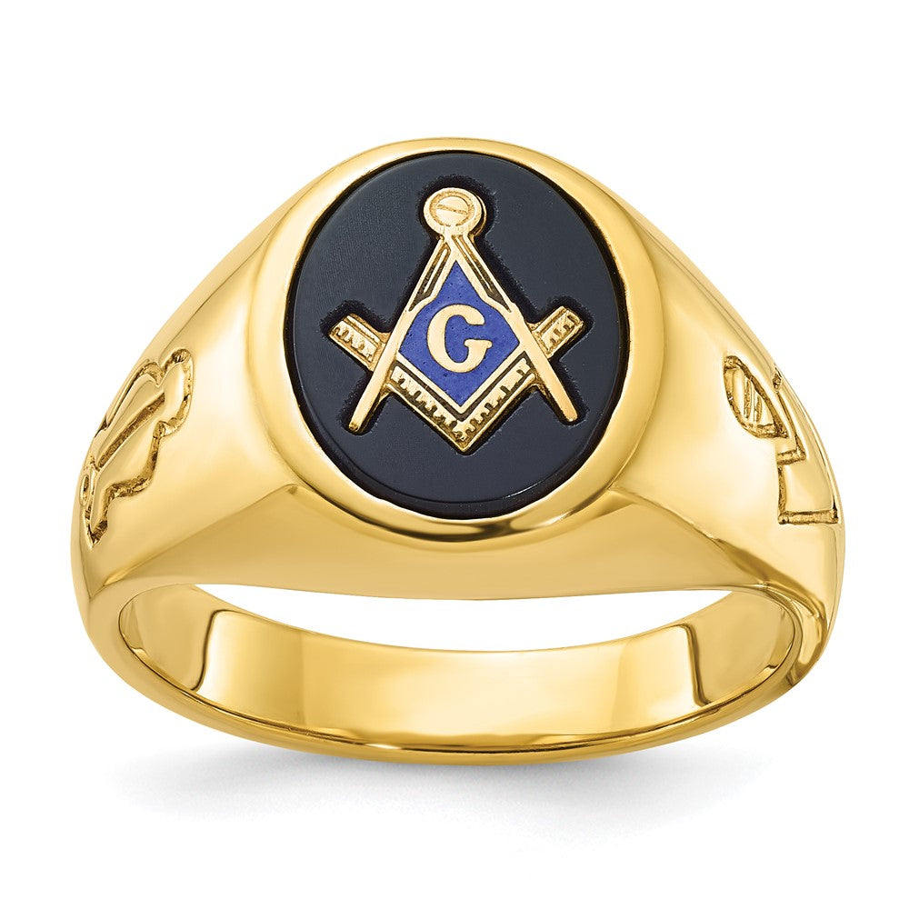 10k IBGoodman Men's Grooved Blue Lodge Master Masonic Ring Mounting