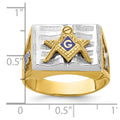10ktt IBGoodman Men's Textured Blue Lodge Master Masonic Ring