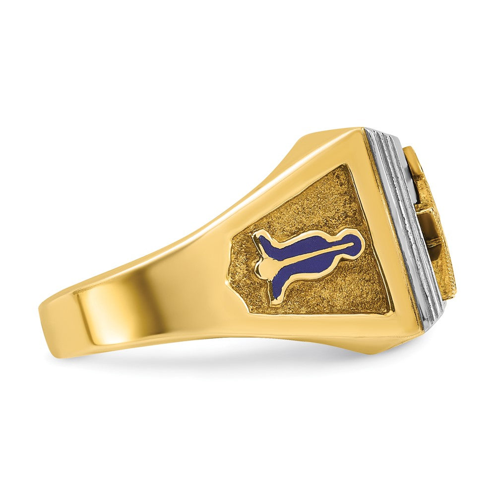 14ktt IBGoodman Men's Textured Blue Lodge Master Masonic Ring