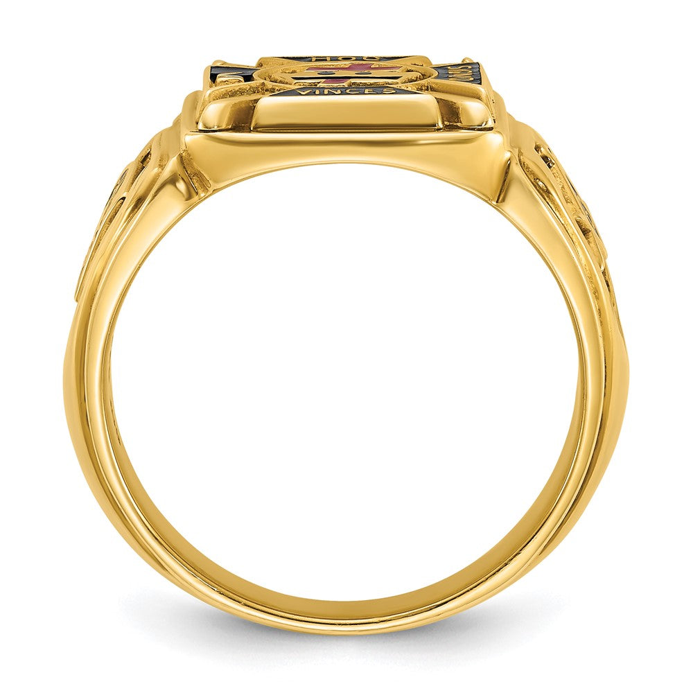 10k IBGoodman Men's Textured w/ Enamel Knights Templar Masonic Ring