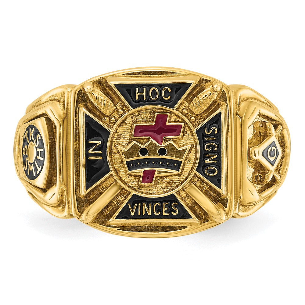 10k IBGoodman Men's Textured w/ Enamel Knights Templar Masonic Ring