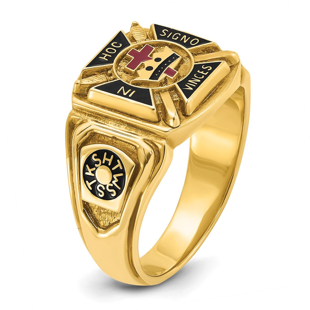 10k IBGoodman Men's Textured w/ Enamel Knights Templar Masonic Ring
