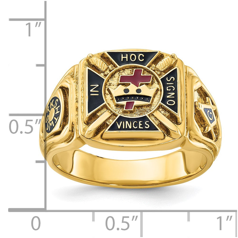 10k IBGoodman Men's Textured w/ Enamel Knights Templar Masonic Ring