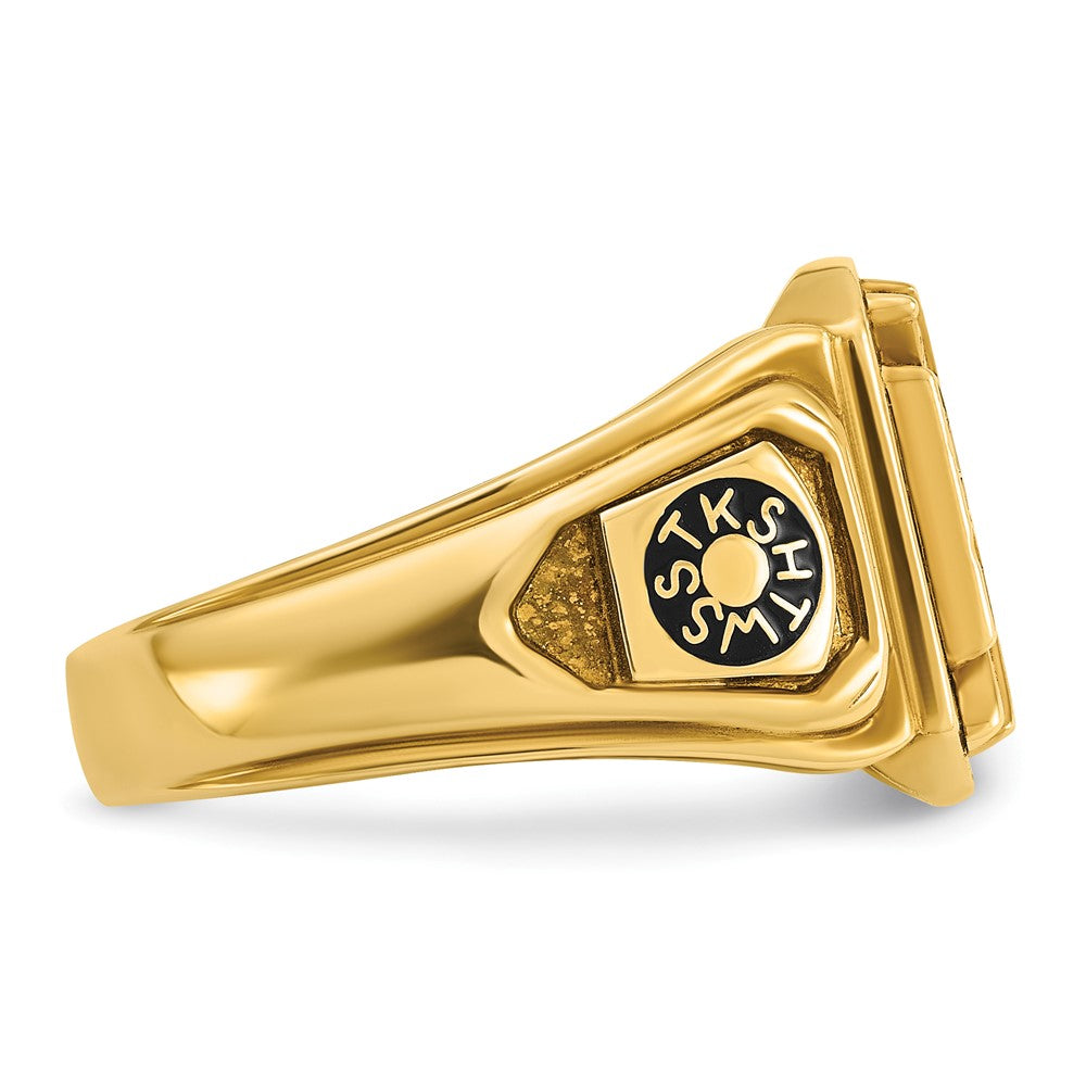 10k IBGoodman Men's Textured w/ Enamel Knights Templar Masonic Ring