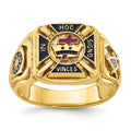 10k IBGoodman Men's Textured w/ Enamel Knights Templar Masonic Ring