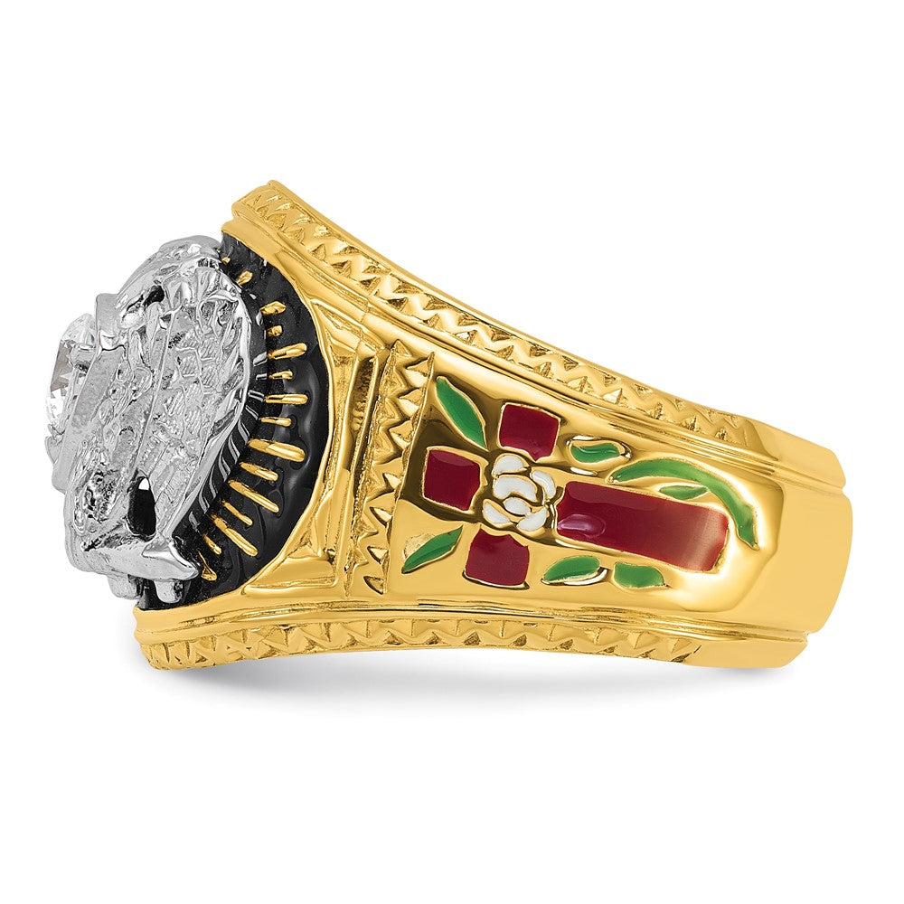 14ktt IBGoodman Men's Enameled & Dia 32nd Scottish Rite Masonic Ring