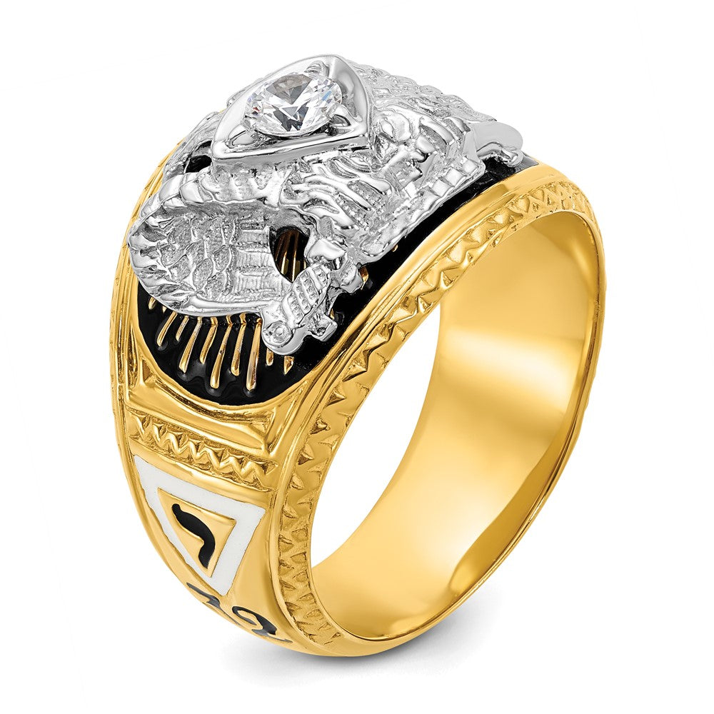 14ktt IBGoodman Men's Textured 32nd Scottish Rite Masonic Ring Mtg