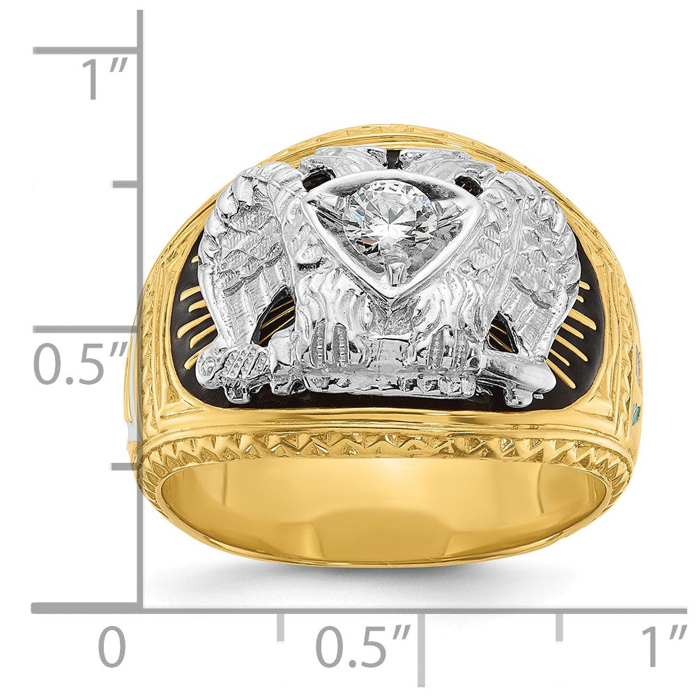 14ktt IBGoodman Men's Textured 32nd Scottish Rite Masonic Ring Mtg