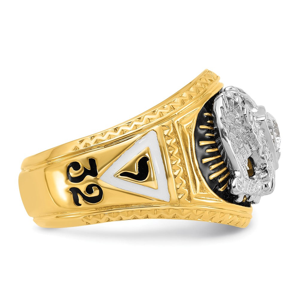 14ktt IBGoodman Men's Textured 32nd Scottish Rite Masonic Ring Mtg