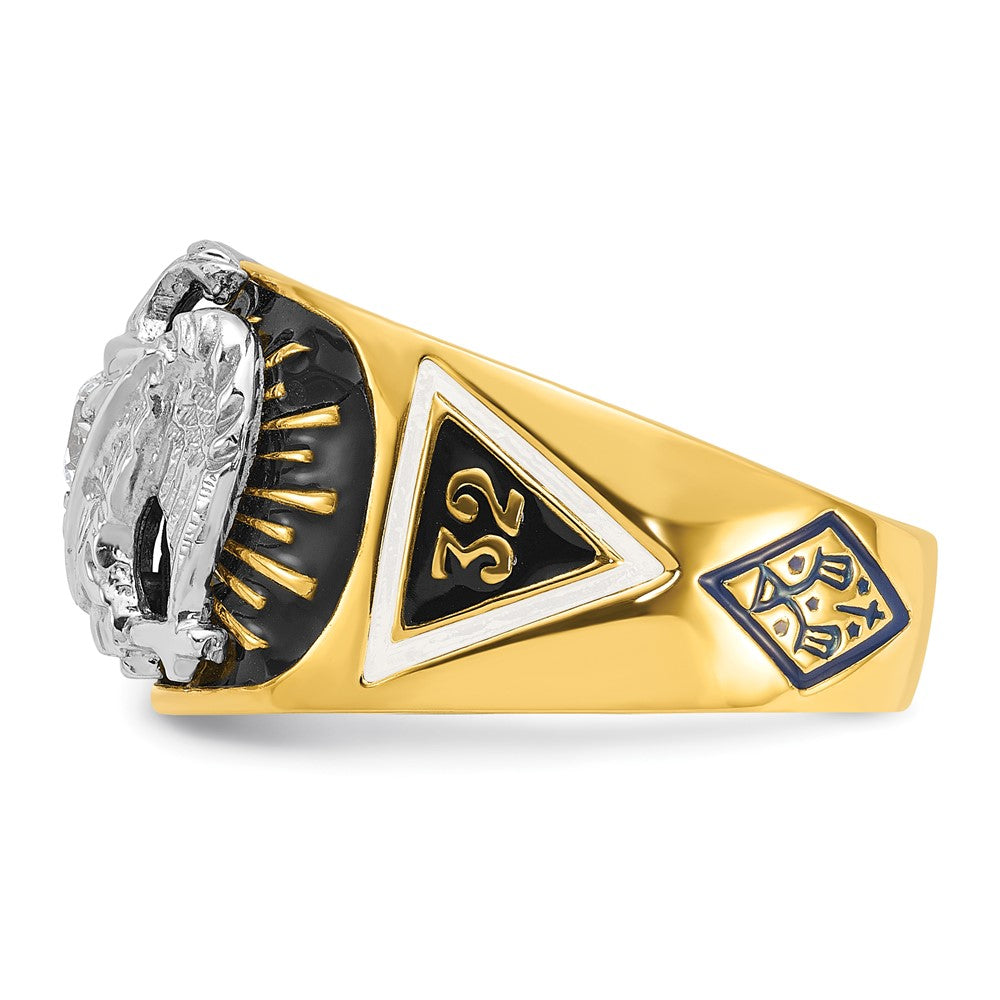 14ktt IBGoodman Men's Textured 32nd Scottish Rite Masonic Ring Mtg